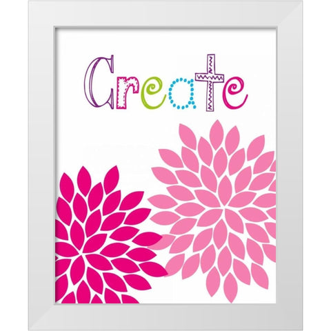 Create Flower White Modern Wood Framed Art Print by Robinson, Tamara