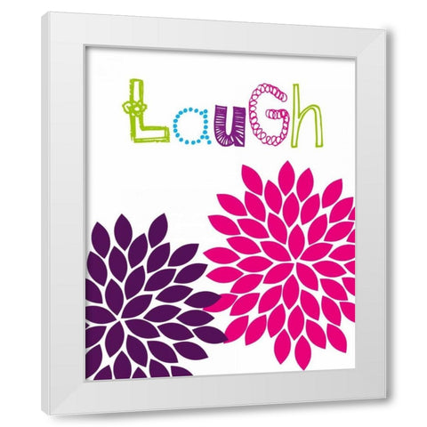 Laugh Flower White Modern Wood Framed Art Print by Robinson, Tamara