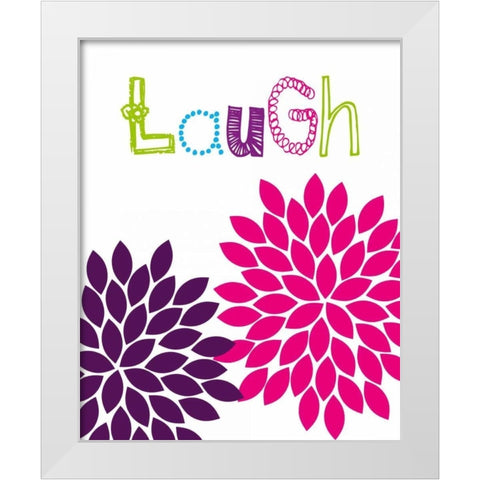 Laugh Flower White Modern Wood Framed Art Print by Robinson, Tamara