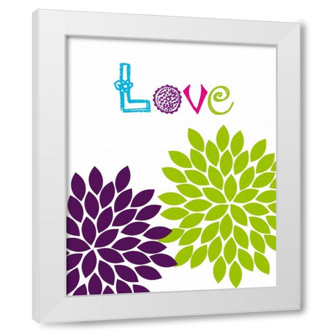 Love Flower White Modern Wood Framed Art Print by Robinson, Tamara