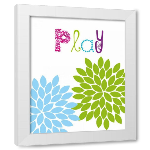 Play Flower White Modern Wood Framed Art Print by Robinson, Tamara