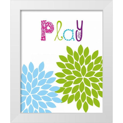 Play Flower White Modern Wood Framed Art Print by Robinson, Tamara