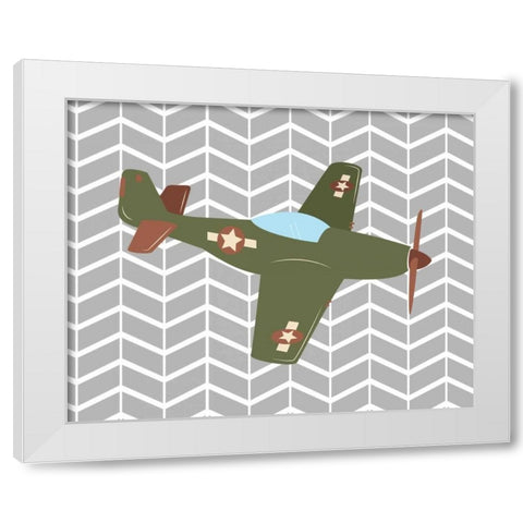 Plane III White Modern Wood Framed Art Print by Robinson, Tamara