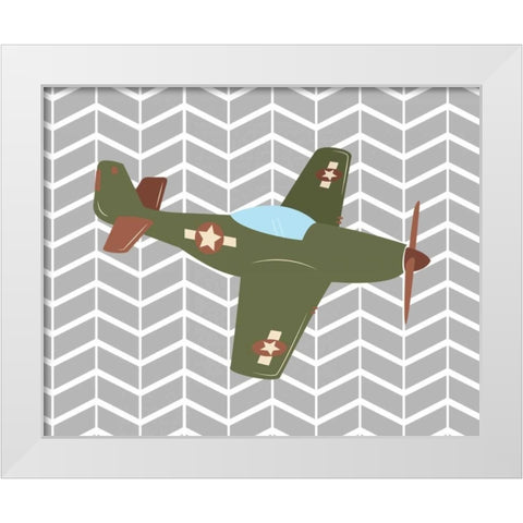 Plane III White Modern Wood Framed Art Print by Robinson, Tamara