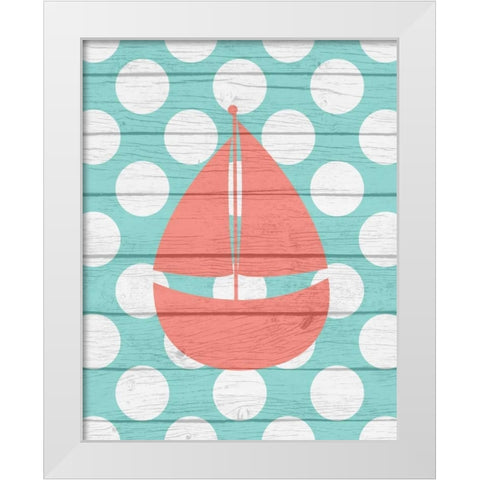 Nautical Sailboat White Modern Wood Framed Art Print by Robinson, Tamara