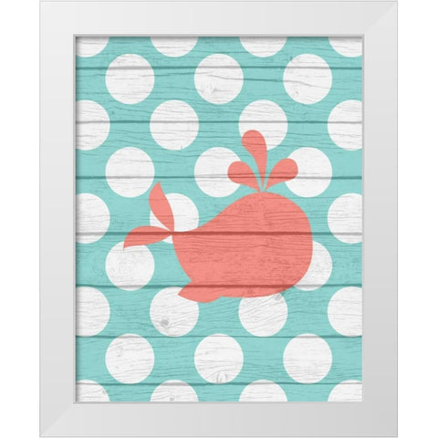 Nautical Whale White Modern Wood Framed Art Print by Robinson, Tamara