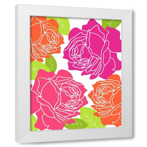 Roses I White Modern Wood Framed Art Print by Robinson, Tamara