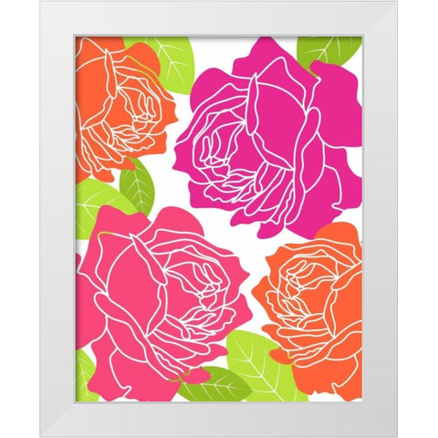 Roses I White Modern Wood Framed Art Print by Robinson, Tamara