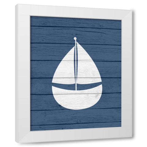 Nautical Sailboat White Modern Wood Framed Art Print by Robinson, Tamara