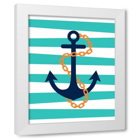 Pirate Anchor II White Modern Wood Framed Art Print by Robinson, Tamara