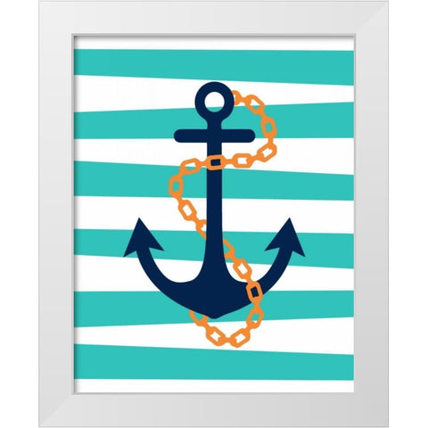 Pirate Anchor II White Modern Wood Framed Art Print by Robinson, Tamara