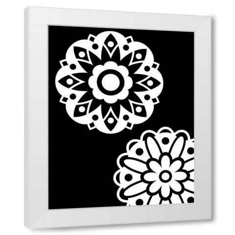 Black and White Mandala II White Modern Wood Framed Art Print by Robinson, Tamara