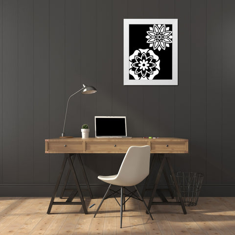 Black and White Mandala III White Modern Wood Framed Art Print by Robinson, Tamara