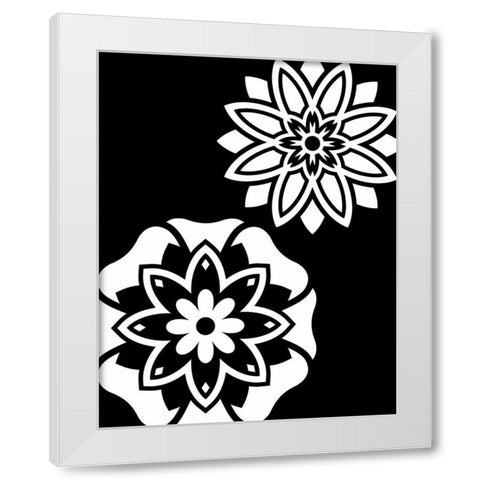 Black and White Mandala III White Modern Wood Framed Art Print by Robinson, Tamara