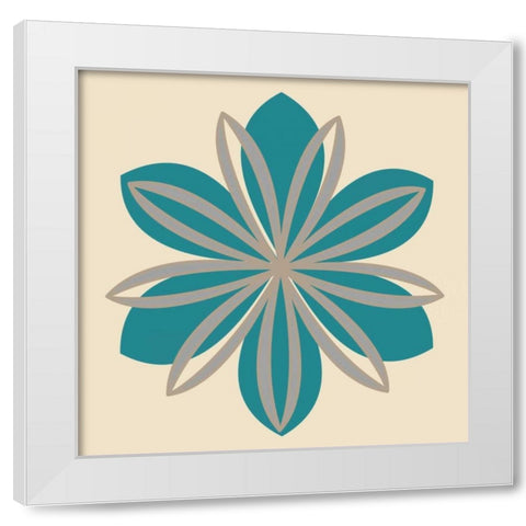 Flower Outline II White Modern Wood Framed Art Print by Robinson, Tamara
