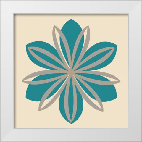 Flower Outline II White Modern Wood Framed Art Print by Robinson, Tamara