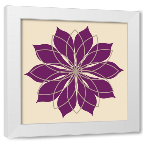Flower Outline III White Modern Wood Framed Art Print by Robinson, Tamara