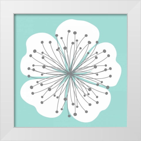 Flower Outline 2B White Modern Wood Framed Art Print by Robinson, Tamara