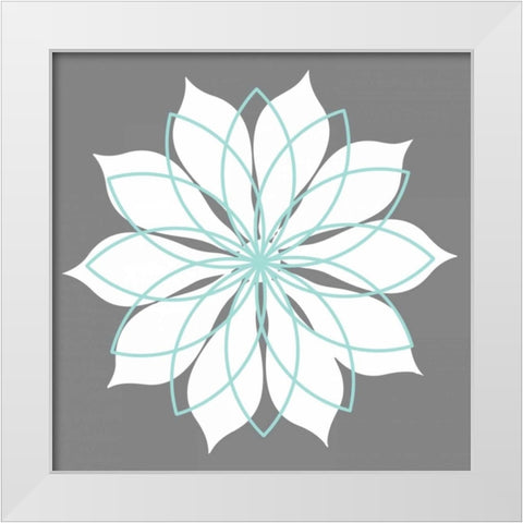 Flower Outline 3B White Modern Wood Framed Art Print by Robinson, Tamara