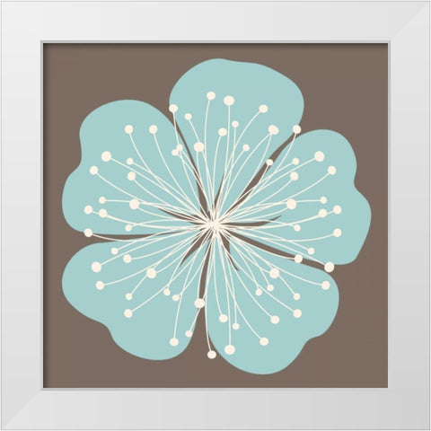 Flower Outline 2C White Modern Wood Framed Art Print by Robinson, Tamara