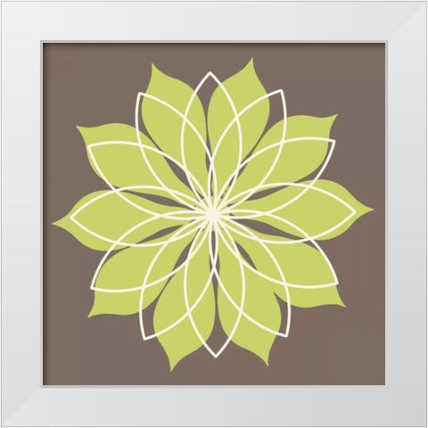 Flower Outline 3C White Modern Wood Framed Art Print by Robinson, Tamara