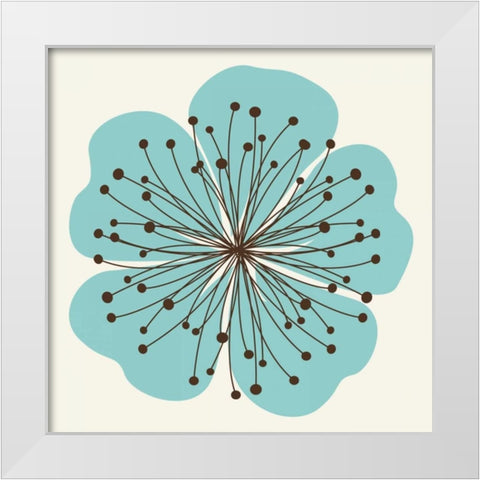 Flower Outline 2D White Modern Wood Framed Art Print by Robinson, Tamara