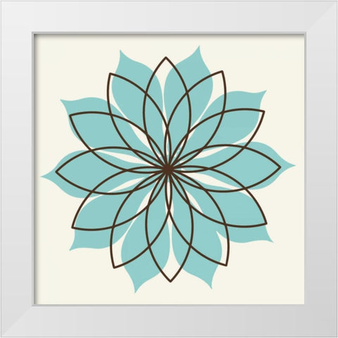 Flower Outline 3D White Modern Wood Framed Art Print by Robinson, Tamara