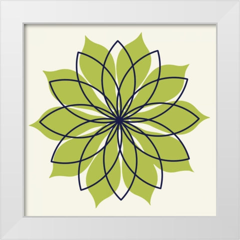 Flower Outline 3F White Modern Wood Framed Art Print by Robinson, Tamara