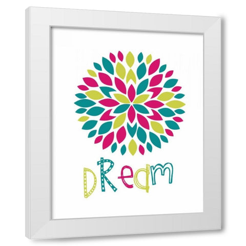 Dream Flower Burst White Modern Wood Framed Art Print by Robinson, Tamara