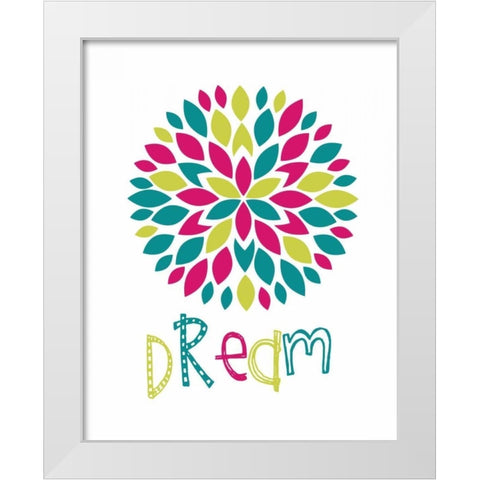 Dream Flower Burst White Modern Wood Framed Art Print by Robinson, Tamara