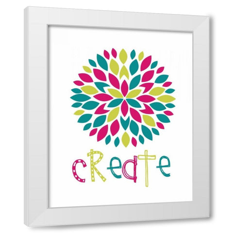 Create Flower Burst White Modern Wood Framed Art Print by Robinson, Tamara