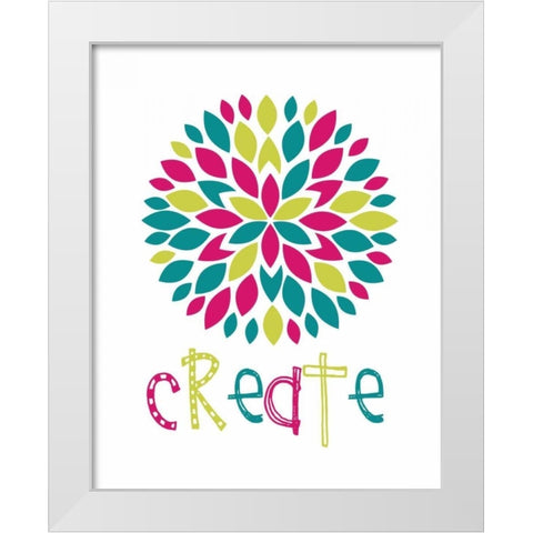 Create Flower Burst White Modern Wood Framed Art Print by Robinson, Tamara
