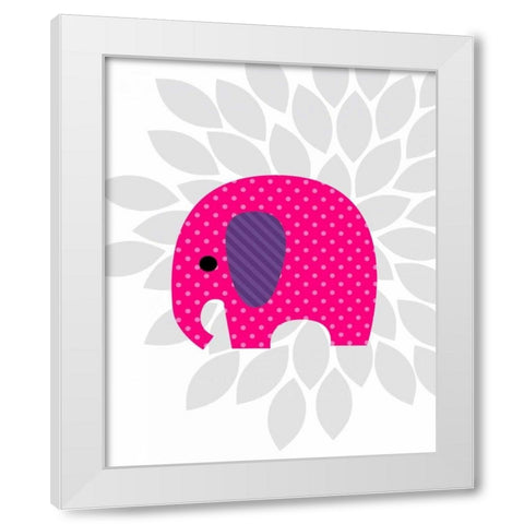 Elephant flower II White Modern Wood Framed Art Print by Robinson, Tamara