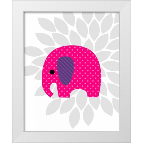 Elephant flower II White Modern Wood Framed Art Print by Robinson, Tamara