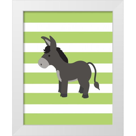 Donkey Stripe White Modern Wood Framed Art Print by Robinson, Tamara