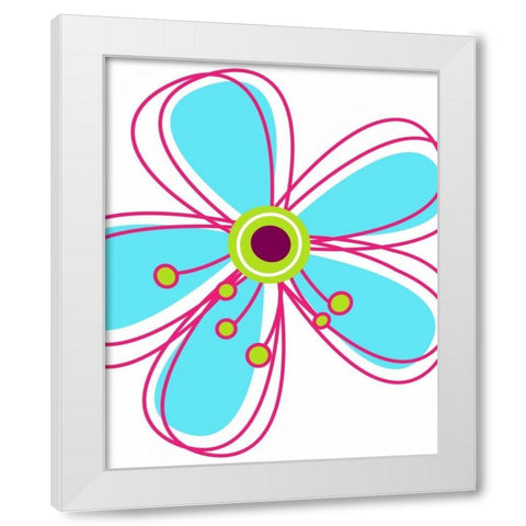 Zoom Flower I White Modern Wood Framed Art Print by Robinson, Tamara