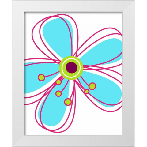Zoom Flower I White Modern Wood Framed Art Print by Robinson, Tamara