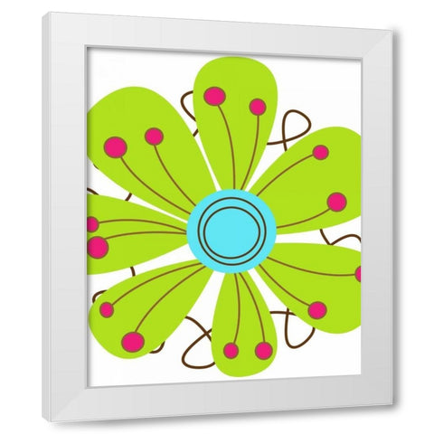 Zoom Flower II White Modern Wood Framed Art Print by Robinson, Tamara