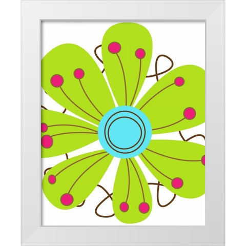Zoom Flower II White Modern Wood Framed Art Print by Robinson, Tamara