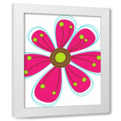 Zoom Flower III White Modern Wood Framed Art Print by Robinson, Tamara