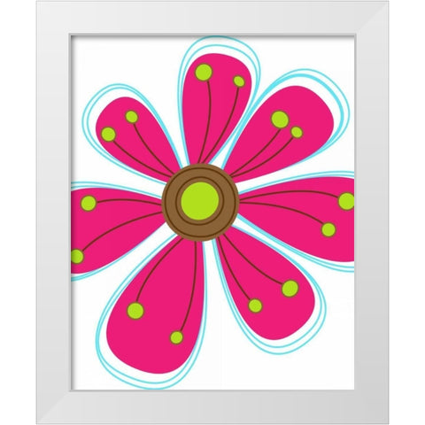 Zoom Flower III White Modern Wood Framed Art Print by Robinson, Tamara