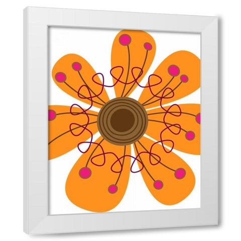 Zoom Flower VI White Modern Wood Framed Art Print by Robinson, Tamara