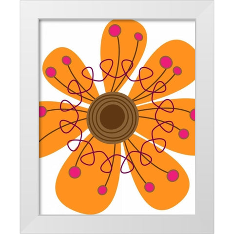 Zoom Flower VI White Modern Wood Framed Art Print by Robinson, Tamara