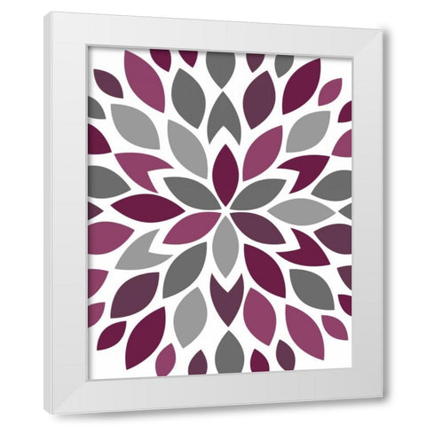 Flower Petal Burst III White Modern Wood Framed Art Print by Robinson, Tamara