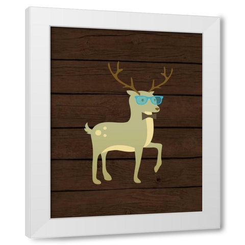 Hipster Deer White Modern Wood Framed Art Print by Robinson, Tamara