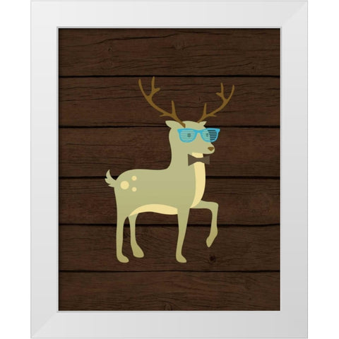 Hipster Deer White Modern Wood Framed Art Print by Robinson, Tamara
