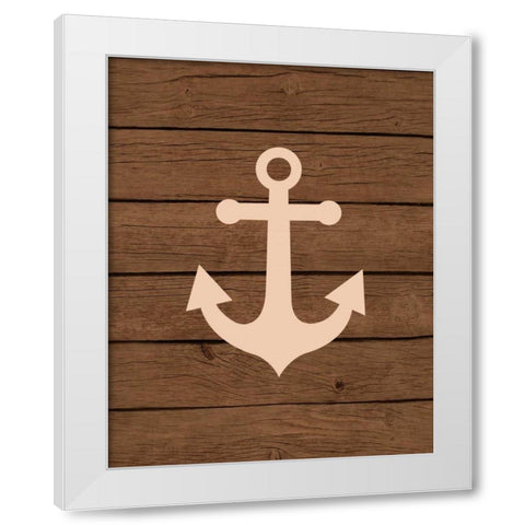 Nautical Wood Anchor White Modern Wood Framed Art Print by Robinson, Tamara
