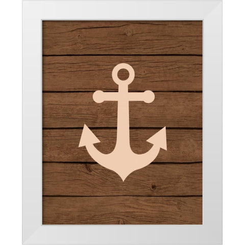 Nautical Wood Anchor White Modern Wood Framed Art Print by Robinson, Tamara