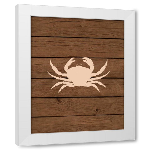 Nautical Wood Crab White Modern Wood Framed Art Print by Robinson, Tamara