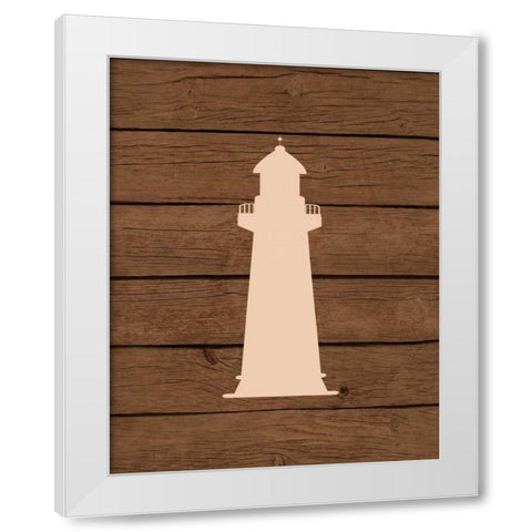 Nautical Wood Lighthouse White Modern Wood Framed Art Print by Robinson, Tamara
